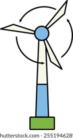 Wind turbine, symbol of environmentally friendly renewable energy. With its efficient design, this turbine converts wind into electricity, supporting sustainability and a greener future.
