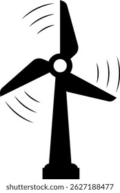 Wind turbine symbol vector sign isolated on white background. Wind power icon