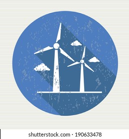 Wind turbine symbol,vector