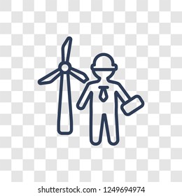 Wind Turbine Technician icon. Trendy linear Wind Turbine Technician logo concept on transparent background from Professions collection