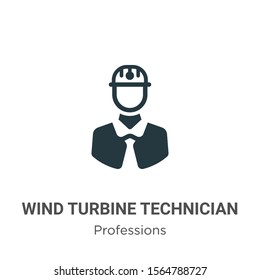 Wind turbine technician vector icon on white background. Flat vector wind turbine technician icon symbol sign from modern professions collection for mobile concept and web apps design.