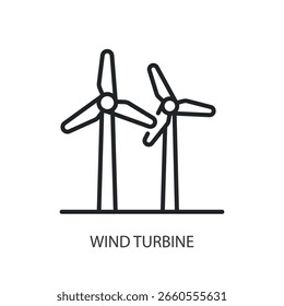 Ícones de vetor de linha fina da turbina eólica.