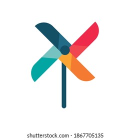 wind turbine toy flat style icon vector illustration design