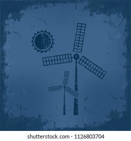 Wind turbine vector icon design