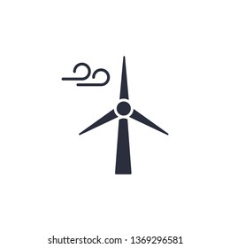 Wind turbine vector icon energy saving symbol. Modern simple flat vector illustration for web site or mobile app