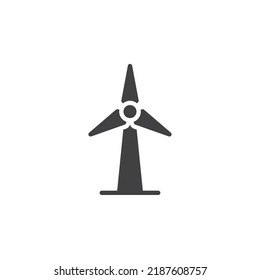 Wind turbine vector icon. filled flat sign for mobile concept and web design. Electric windmill glyph icon. Symbol, logo illustration. Vector graphics
