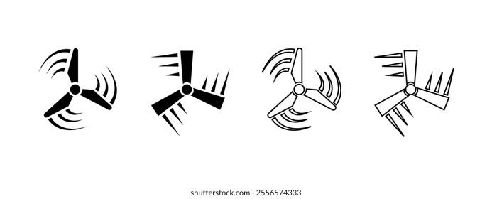 Wind Turbine Vector Icon. Flat turbin icon - stock vector.