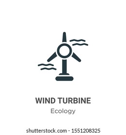Wind turbine vector icon on white background. Flat vector wind turbine icon symbol sign from modern ecology collection for mobile concept and web apps design.