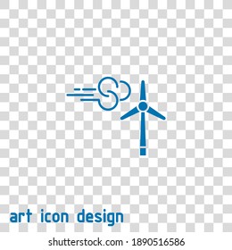 icono del vector de turbina eólica en un fondo abstracto