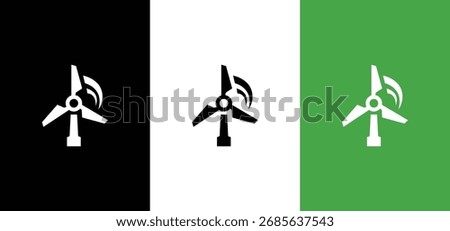Wind turbine vector Icon. Wind power editable icon. Wind turbine symbol vector sign
