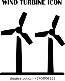 Wind turbine vector icon representing renewable energy and sustainable power generation