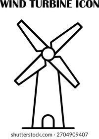 Wind turbine vector icon representing renewable energy and sustainable power generation