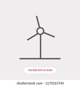Wind turbine vector icon. Wind symbol.  Pictogram, flat vector sign isolated on white background. Simple vector illustration for graphic and web design.