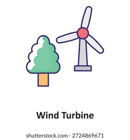 Icono del Vector de la turbina de viento que puede modificar o editar fácilmente

