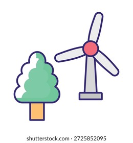 Icono del Vector de la turbina de viento que puede modificar o editar fácilmente


