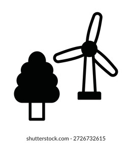 Icono del Vector de la turbina de viento que puede modificar o editar fácilmente

