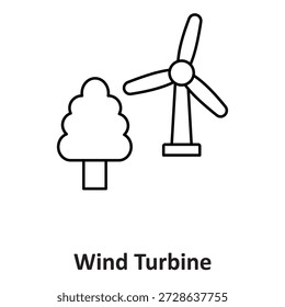 Icono del Vector de la turbina de viento que puede modificar o editar fácilmente

