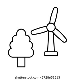 Icono del Vector de la turbina de viento que puede modificar o editar fácilmente

