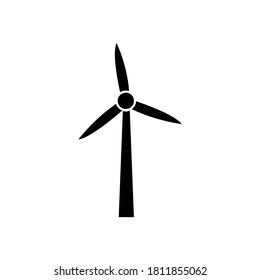 Icono vector de turbina eólica.Potencia eólica, logotipo aislado en fondo blanco