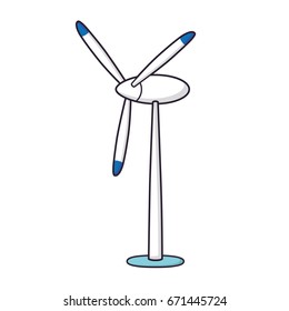 Wind turbine vector isolated