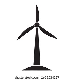Wind Turbine Vector Isolated on White Background – Renewable Energy Illustration