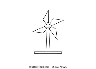 Wind Turbine vector line art design 