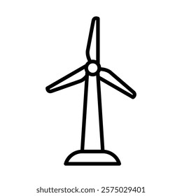 Wind Turbine Vector Line Icon Design