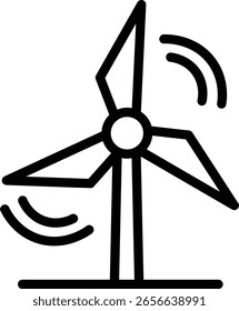Wind Turbine vector line icon design