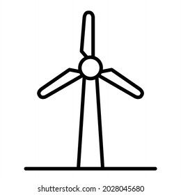 Icono De Contorno De Vector De Turbina Vitivinícola Aislado En Fondo Blanco
