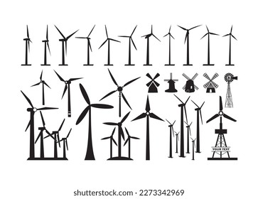 Wind Turbine vector For Print, Wind Turbine Clipart, Wind Turbine vector Illustration