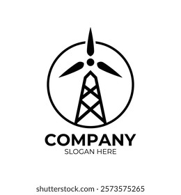 Wind turbine vector silhouettes. Windmill vector icons. Wind turbine icons. Wind power icons. Alternative energy symbols. EPS 10