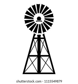 Wind turbine windmill classic american icon black color