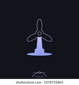 wind turbine, windmill icon with a gradient