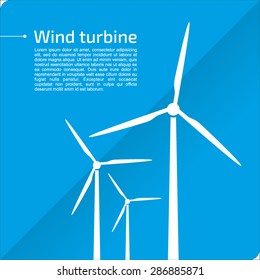 Wind turbines background. Vector illustration.