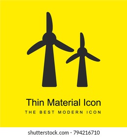 Wind turbines bright yellow material minimal icon or logo design