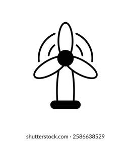 Wind Turbines and Circular Economy vector stock icon