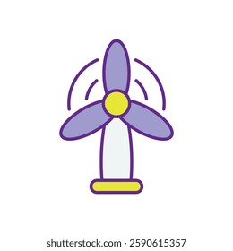 Wind Turbines and Circular Economy vector stock icon