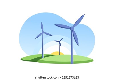wind turbines concept. Windmill vector