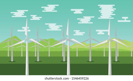 wind turbines in the countryside