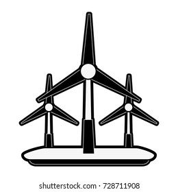 wind turbines eco friendly icon image 