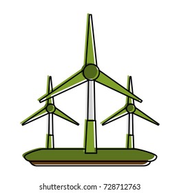 wind turbines eco friendly icon image 