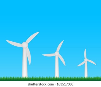 Wind turbines farm