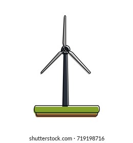 wind turbines in forest icon image 