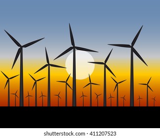 wind turbines for generating a electricity in the field
