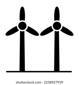 Icono de turbinas eólicas, vector editable