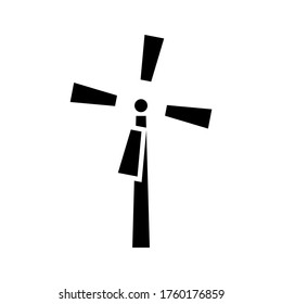 Wind turbines icon or logo isolated sign symbol vector illustration - high quality black style vector icons
