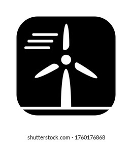 Icono de turbinas eólicas o logotipo símbolo de señas aislado ilustración vectorial - iconos vectoriales de estilo negro de alta calidad
