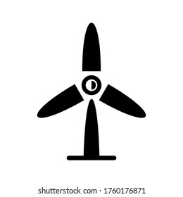 Windturbinen-Symbol oder Logo einzeln auf Zeichen, Vektorgrafik - hochwertige Vektorsymbole in schwarzem Stil
