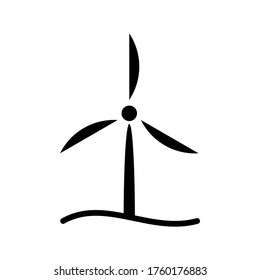Wind turbines icon or logo isolated sign symbol vector illustration - high quality black style vector icons
