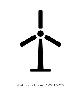 Icono de turbinas eólicas o logotipo símbolo de señas aislado ilustración vectorial - iconos vectoriales de estilo negro de alta calidad
